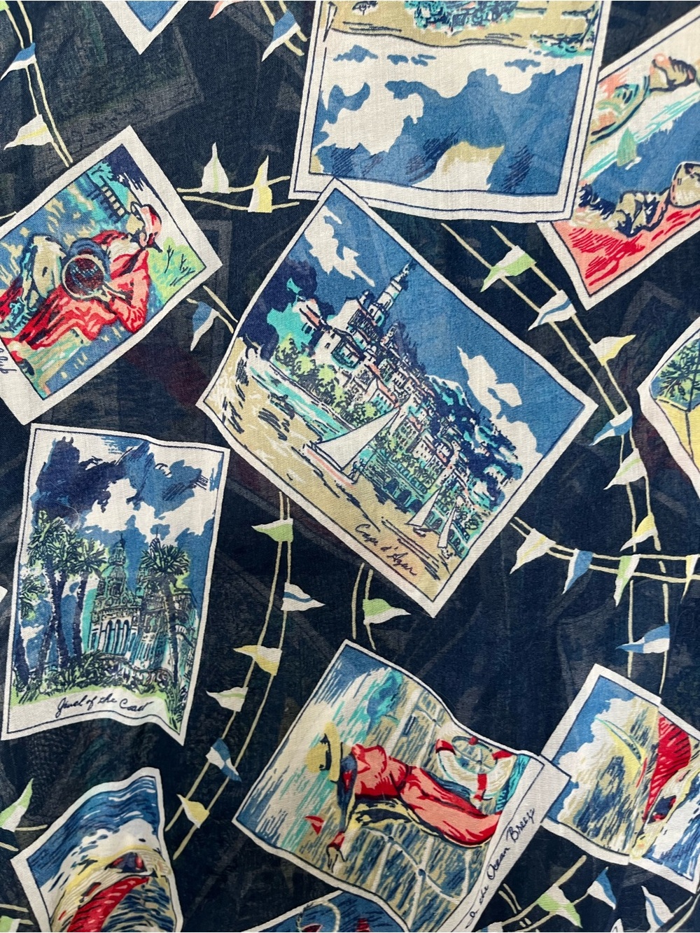 Short-Sleeve Navy Printed Button-Down Shirt by Liz Claiborne - Picture 6 of 6